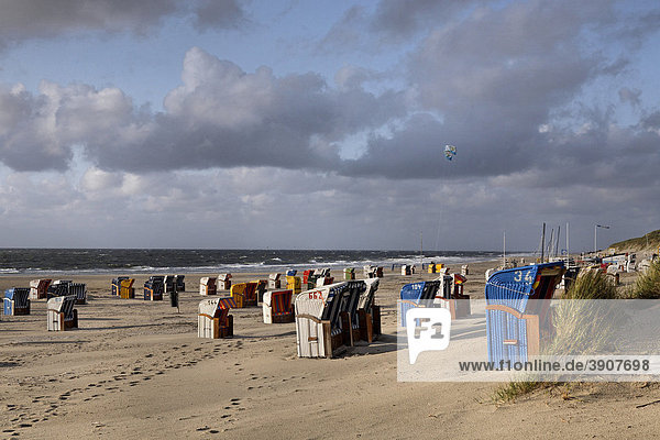 Strandkörbe am Strand  Insel Amrum  Schleswig-Holstein  Deutschland  Europa