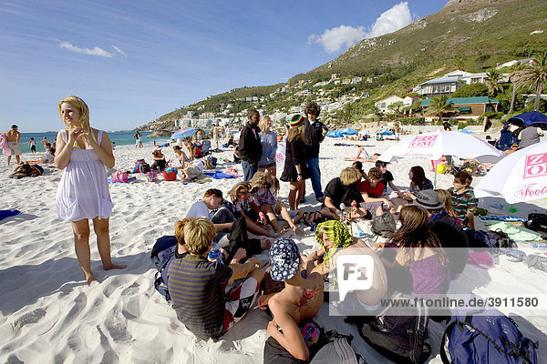 Beach in the Clifton suburb  Cape Town  Western Cape  South Africa  Africa