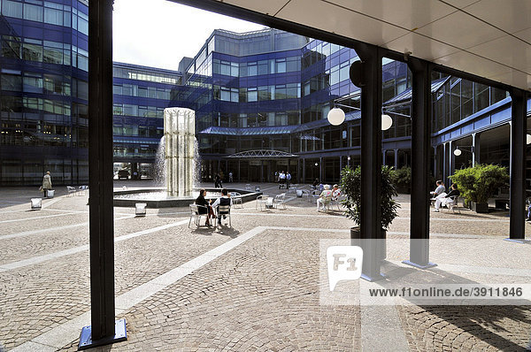 Courtyard of the BayernLB Bavarian State Bank building  Munich  Bavaria  Germany  Europe