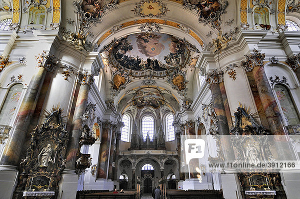 Organ  Basilica of the Benedictine Abbey in Ottobeuren  Bavaria  Germany  Europe