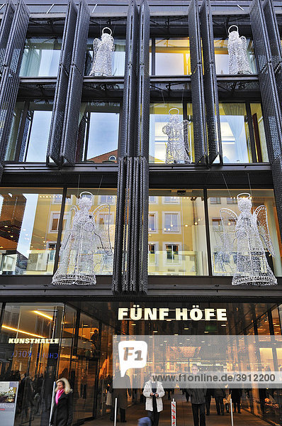 Housefront  Fuenf-Hoefe  Theatinerstrasse  Munich  Bavaria  Germany  Europe