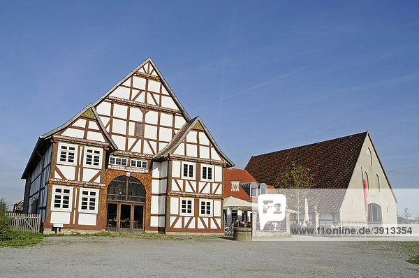 Historisches Fachwerkhaus  Freilichtmuseum  westfälisches Landesmuseum für Volkskunde  Detmold  Nordrhein-Westfalen  Deutschland  Europa