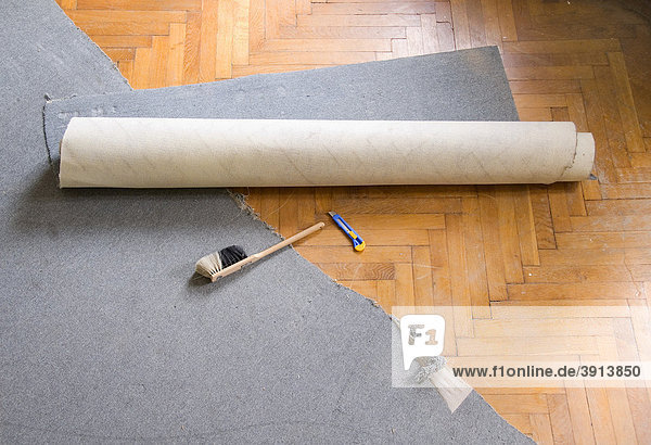 Teppichboden entfernen  verlegen  Teppichrolle