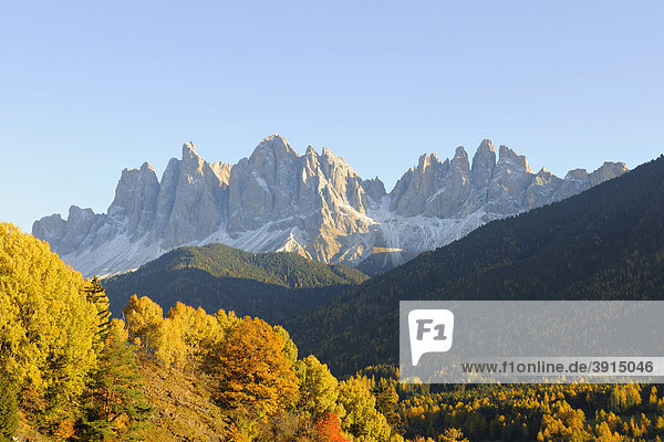 Geislergruppe  Villnösstal  Dolomiten  Südtirol  Italien  Europa