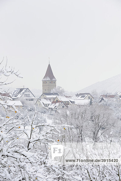 Ortsansicht von Korb-Steinreinach im Winter  Remstal  Baden-Württemberg  Deutschland  Europa