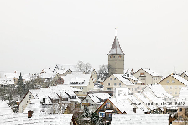 Ortsansicht von Korb-Steinreinach im Winter  Remstal  Baden-Württemberg  Deutschland  Europa