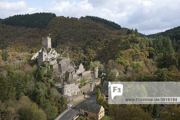 Ruine der Niederburg  Manderscheid  Vulkaneifel  Rheinland-Pfalz  Deutschland  Europa