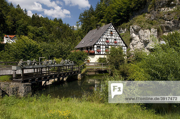 Mühle  Pottenstein  Naturpark Fränkische Schweiz  Bayern  Deutschland