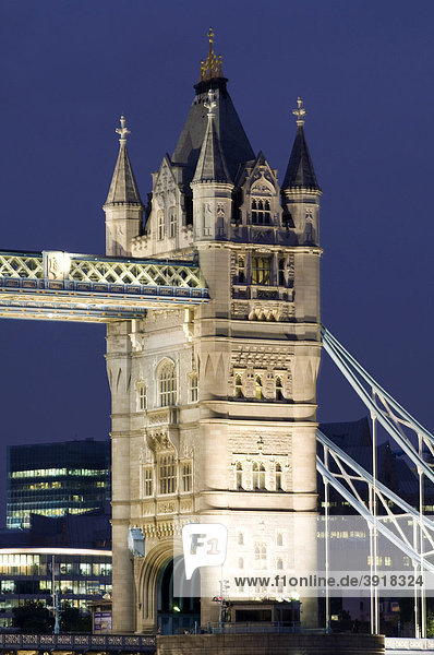Tower Bridge at night  London  England  United Kingdom  Europe
