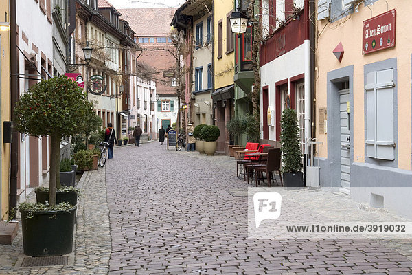 Wine bars in the historic town  Freiburg  Black Forest  Baden-Wuerttemberg  Germany  Europe