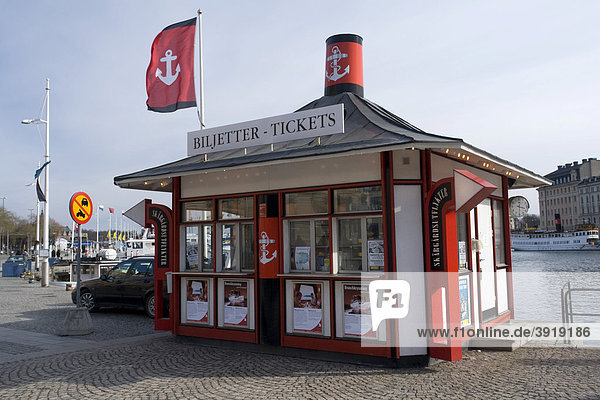 Fahrkartenverkauf am Nybroviken  Stockholm  Schweden  Skandinavien  Europa