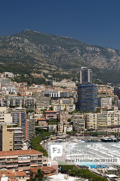 Ausblick auf den Hafen  Monte Carlo  Cote d'Azur  Monaco  Europa