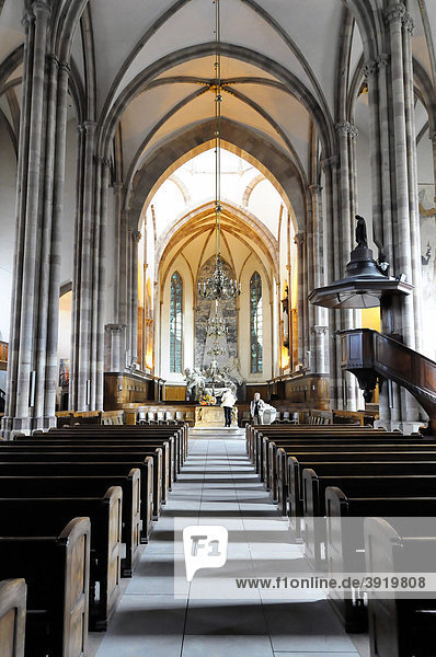 Innenansicht  Kirche Saint-Thomas  Straßburg  Elsass  Frankreich  Europa