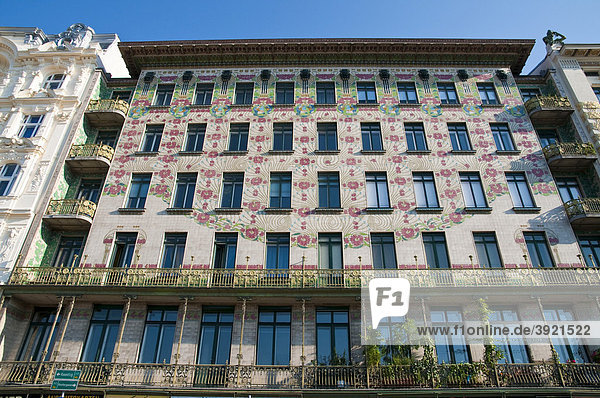 Art Nouveau building in the Wienzeile street  Vienna  Austria  Europe