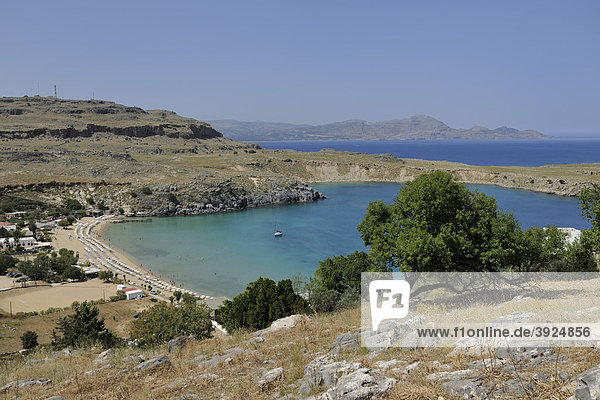 Bucht von Lindos  Rhodos  Griechenland  Europa