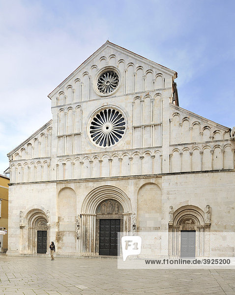 West facade of the Cathedral of St. Anastasia in Zadar  Croatia  Europe