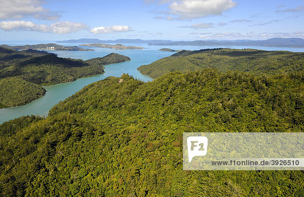 Aerial view of Whitsunday Island  Hook Island  Whitsunday Islands National Park  Queensland  Australia