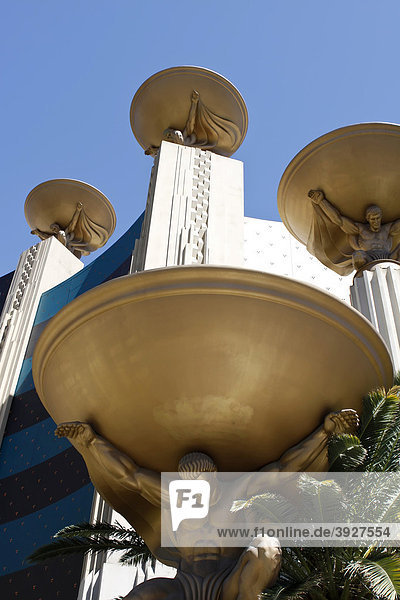 Figures of the MGM Grand hotel in Las Vegas  Nevada  USA