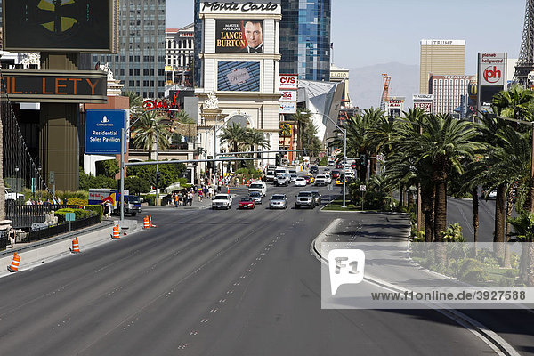 Blick auf den Las Vegas Boulevard in Las Vegas  Nevada  USA