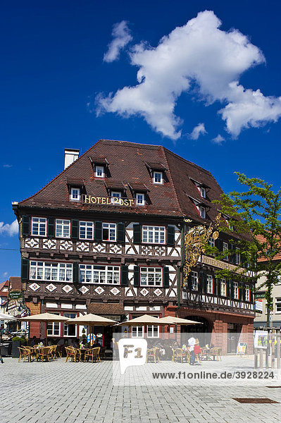 Historisches Fachwerkhaus Hotel Post  Nagold  Schwarzwald  Baden-Württemberg  Deutschland  Europa