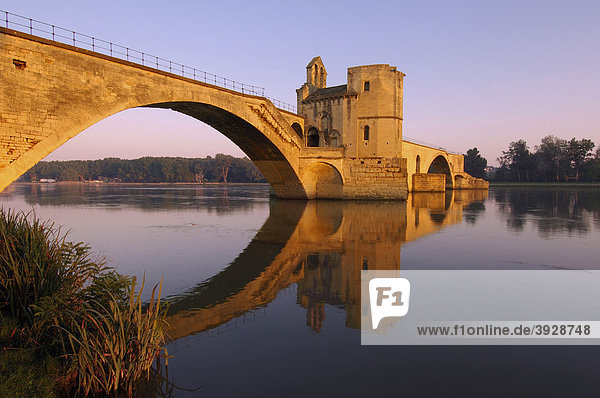 Pont St. BÈnÈzet Brücke über der Rhone  Avignon  Vaucluse  Provence-Alpes-CÙte d'Azur  RhÙne-Tal  Provence  Frankreich  Europa