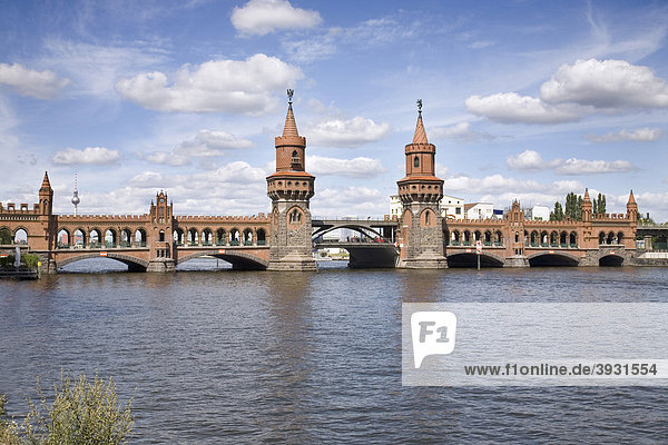 Oberbaumbruecke bridge Berlin Germany Europe