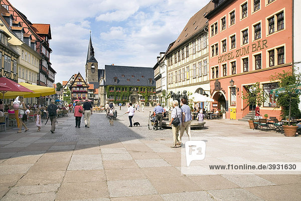 Market square  Quedlinburg  Saxony-Anhalt  Germany  Europe