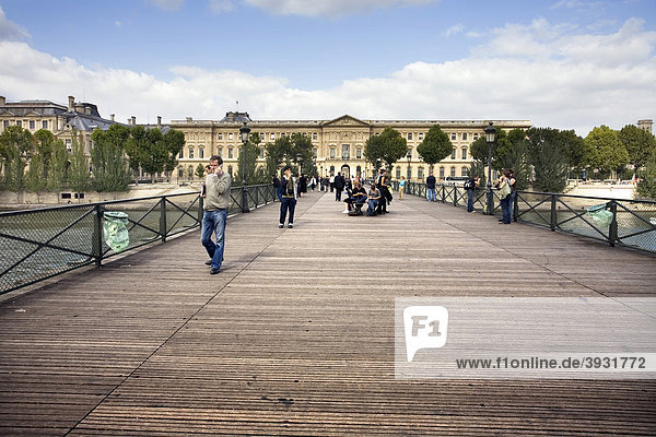 Pont des Arts and The Louvre Museum  Paris  France  Europe