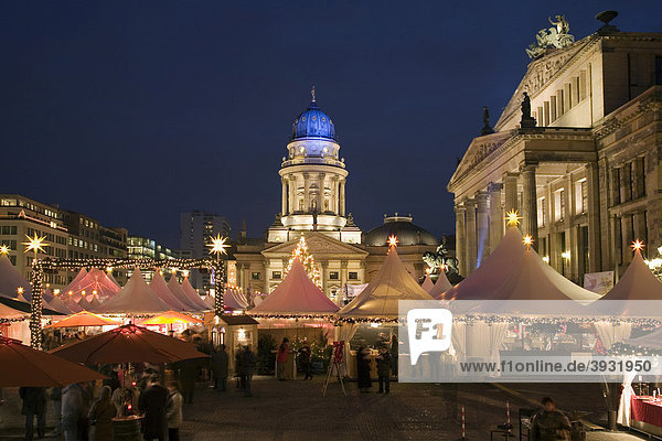 Gendarmenmarkt square with Christmas market  Berlin  Germany  Europe