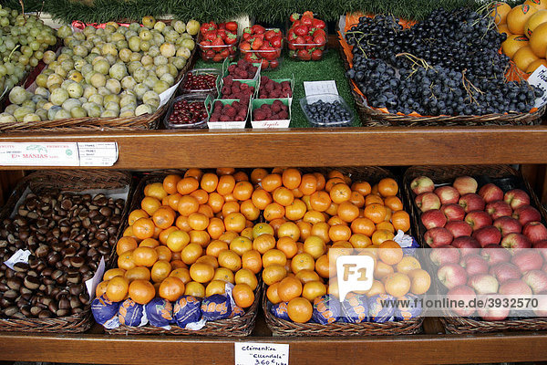 Obst-und Gemüseverkäufter  Saint-Jean-de-Luz  Aquitanien  Frankreich  Europa