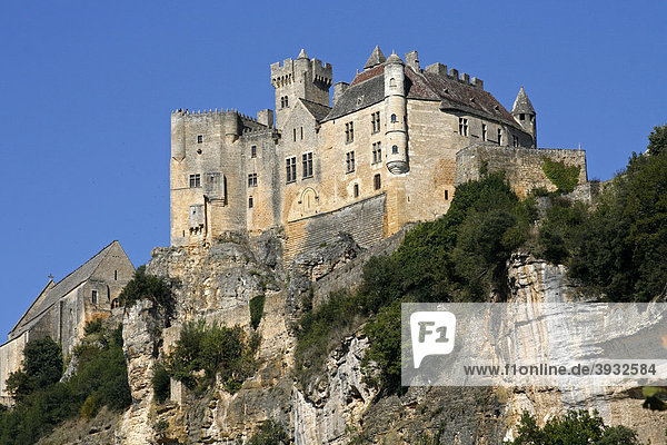 Burg Beynac  Festung  Beynac-et-Cazenac  Dordogne  Aquitanien  Frankreich  Europa