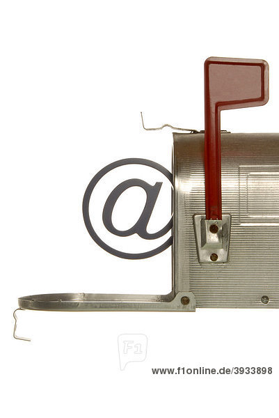 Amerikanischer Briefkasten mit At-Zeichen  Symbolbild für E-Mail