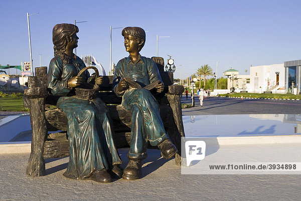 Bronze sculpture in a tourist resort  Sharm el Sheikh  Egypt  Africa