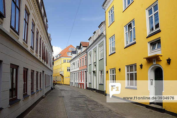 Straßenzug in der Altstadt von Aalborg  _lborg  Region Nordjylland  Dänemark  Skandinavien  Europa