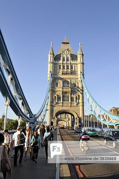 Street scene at the Tower Bridge  London  England  United Kingdom  Europe
