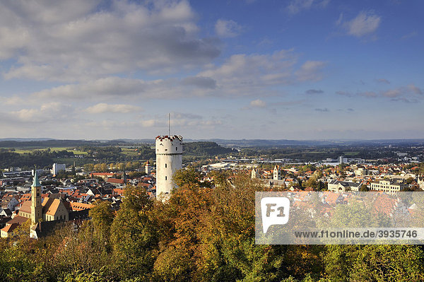 Blick auf den historischen Stadtkern von Ravensburg  Landkreis Ravensburg  Baden-Württemberg  Deutschland  Europa
