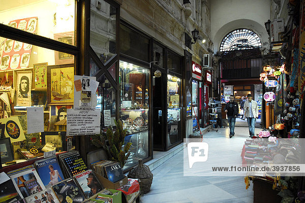 Avrupa Pasaji  arcade with souvenir shops  Beyoglu district  Istanbul  Turkey
