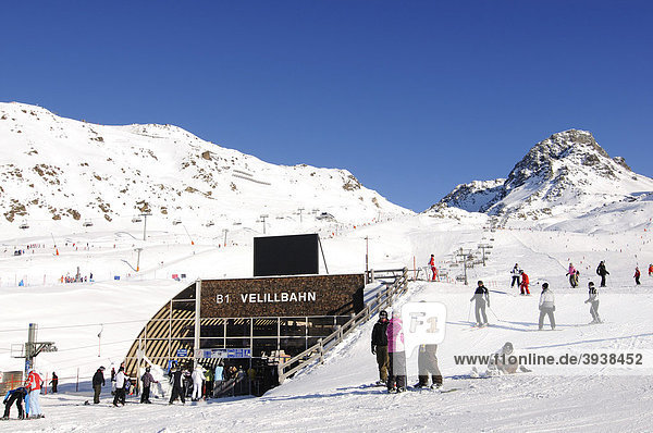 Skigebiet Ischgl  Tirol  Österreich  Europa