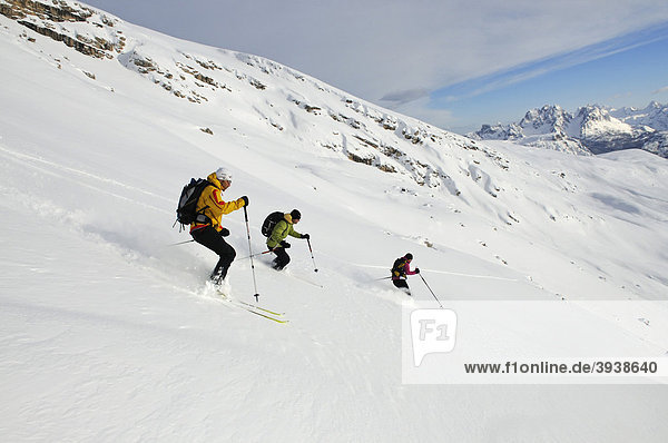 Ski tour  Mt. Duerrenstein  Hochpustertal valley  South Tyrol  Italy  Europe