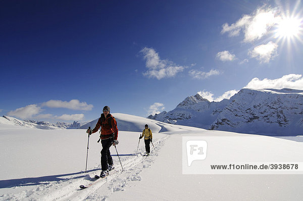 Ski touring  Mt. Grosser Jaufen  Pragser Tal valley  Hochpustertal valley  South Tyrol  Italy  Europe