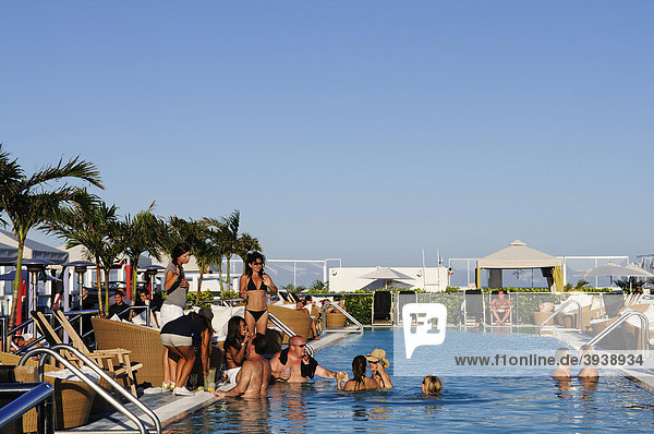 Rooftop Pool Gansevoort South Hotel Miami Florida USA