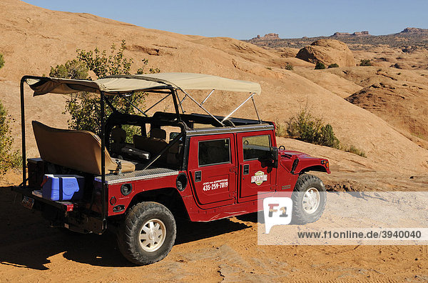 Geländefahrzeug  Hummer-Tour  Slickrock-Trail  Moab  Utah  USA
