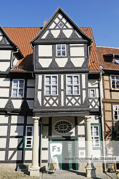 Geburtshaus von Friedrich Gottlieb Klopstock auf dem Schlossberg im UNESCO-Weltkulturerbe der Stadt Quedlinburg  Sachsen-Anhalt  Deutschland  Europa