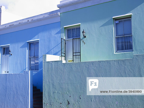 Colorful houses in the Muslim quarter of Cape Town  South Africa  Africa
