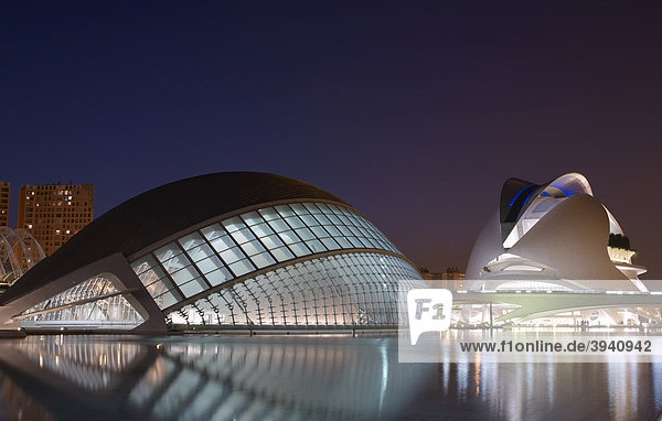 Hermesferic  planetarium  and opera house in the Ciutat de les Arts i de les CiËncies  City of Arts and Sciences  Valencia  Spain  Europe
