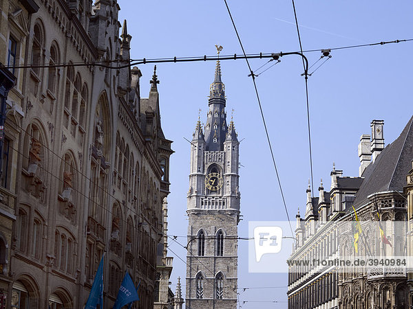 Belfry in Ghent  Flanders  Belgium  Europe