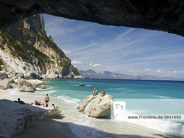 Beautiful bay of Cala Goloritze at the Gulf of Orosei  east coast of Sardinia  Italy  Europe