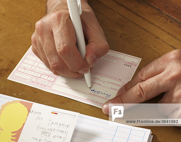Doctor issueing a prescription
