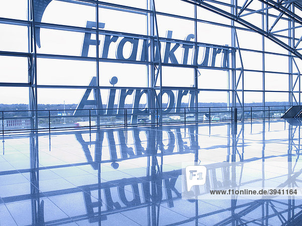 Departure hall in Terminal 2  Frankfurt Airport  Frankfurt am Main  Hesse  Germany  Europe
