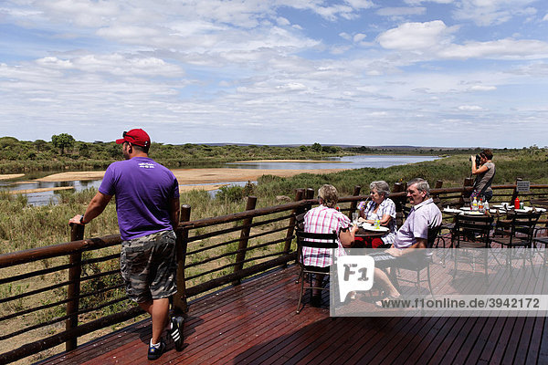 Lower Sabie rest camp  sun deck  Kruger National Park  South Africa